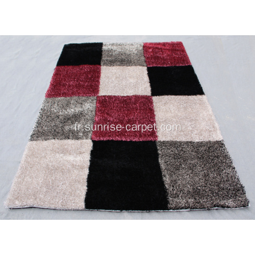 Tapis Shaggy Élastique et Soie avec Design